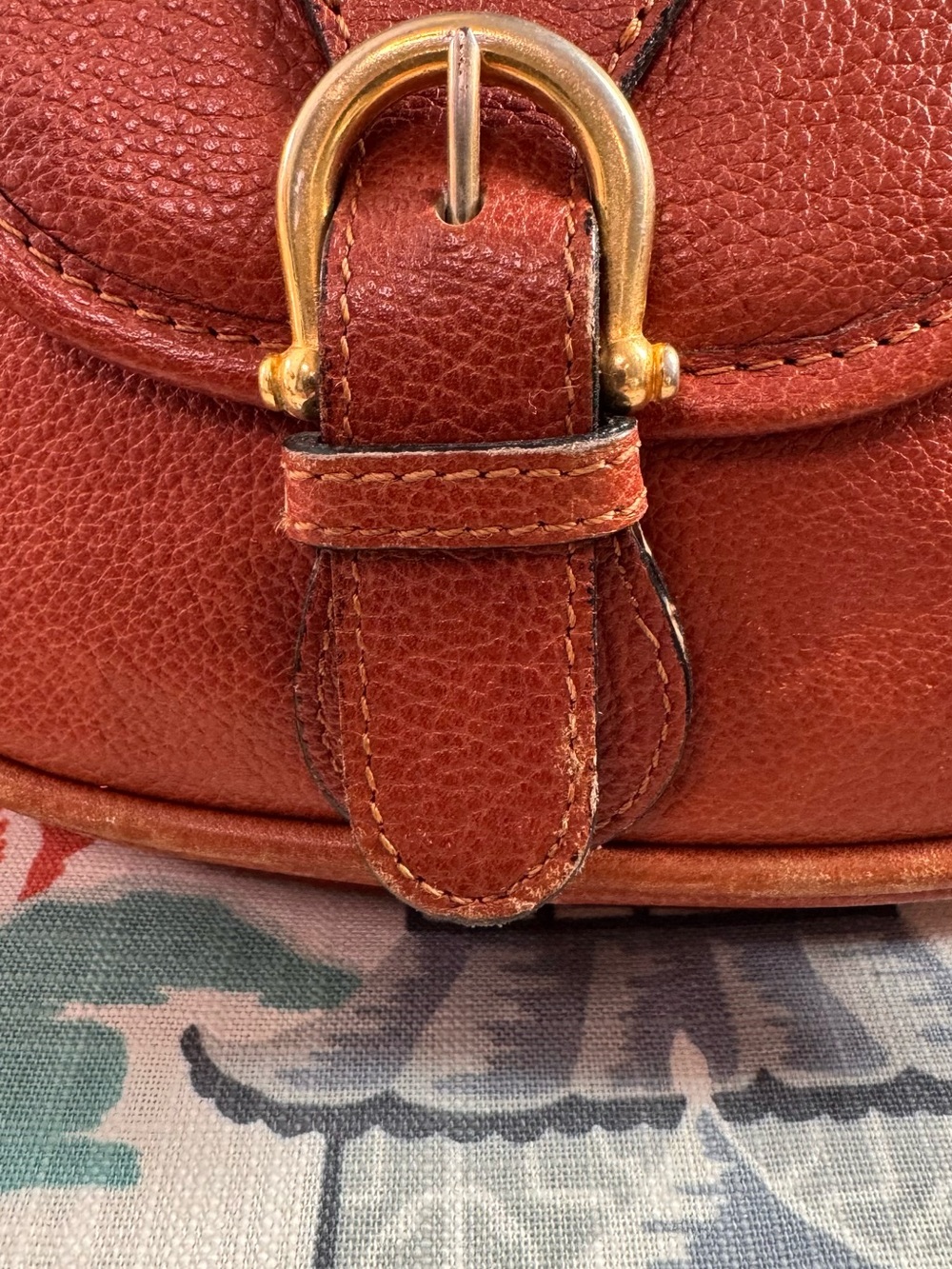 Vintage Longchamp Leather Crossbody Saddle Bag Brown Tan Cognac France EUC - Picture 3 of 12